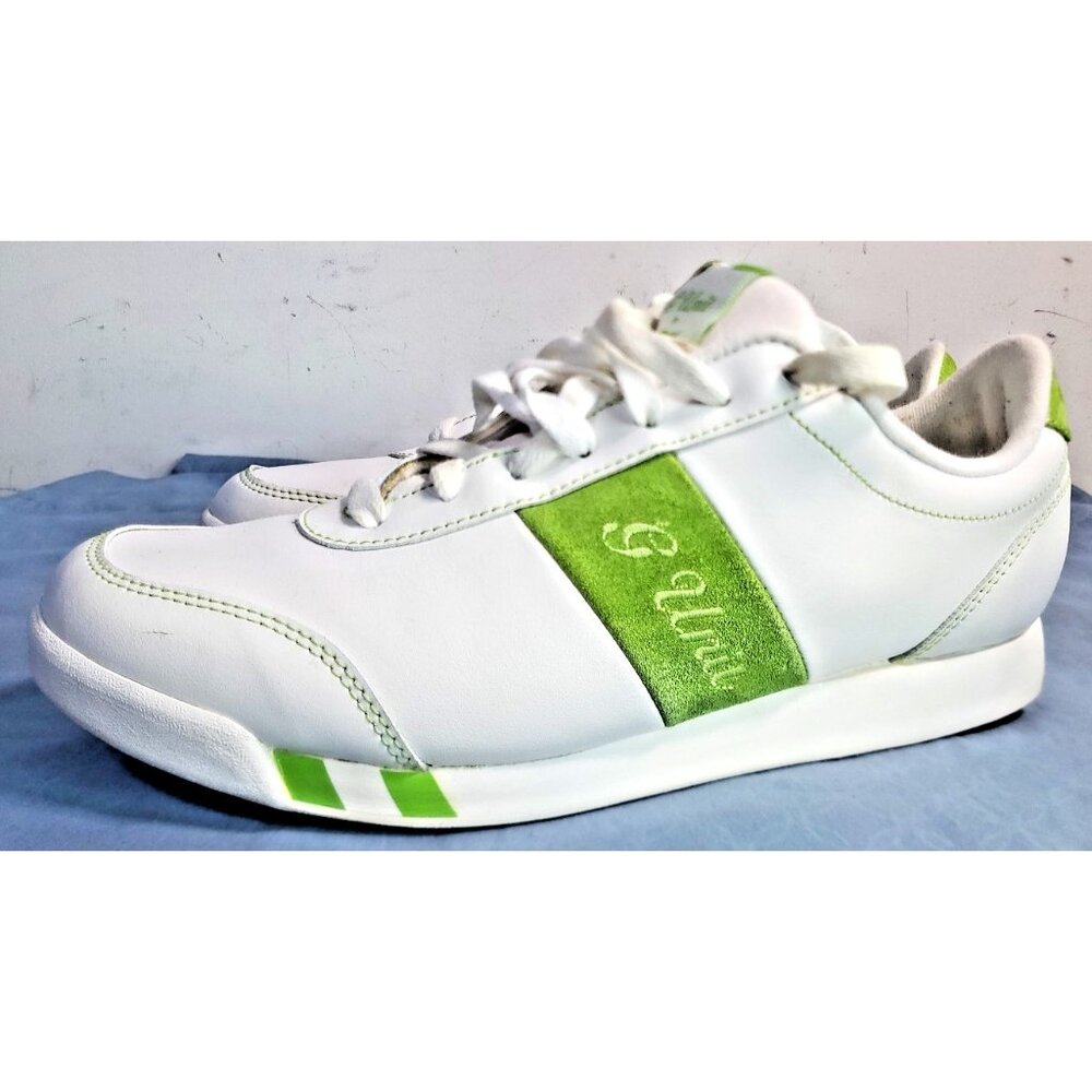 Reebok G Unit White & Green Leather Sneaker  Shoes Women's Size 9 Vintage